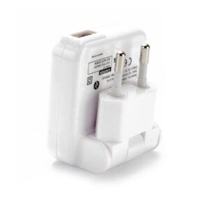 EU Mains Foldable USB Charger for USB Charged Devices - White