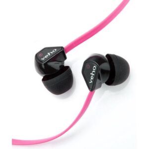 360 Z-1 Noise Isolating Stereo Earphones with Flat Flex Anti Tangle Cord - Pink